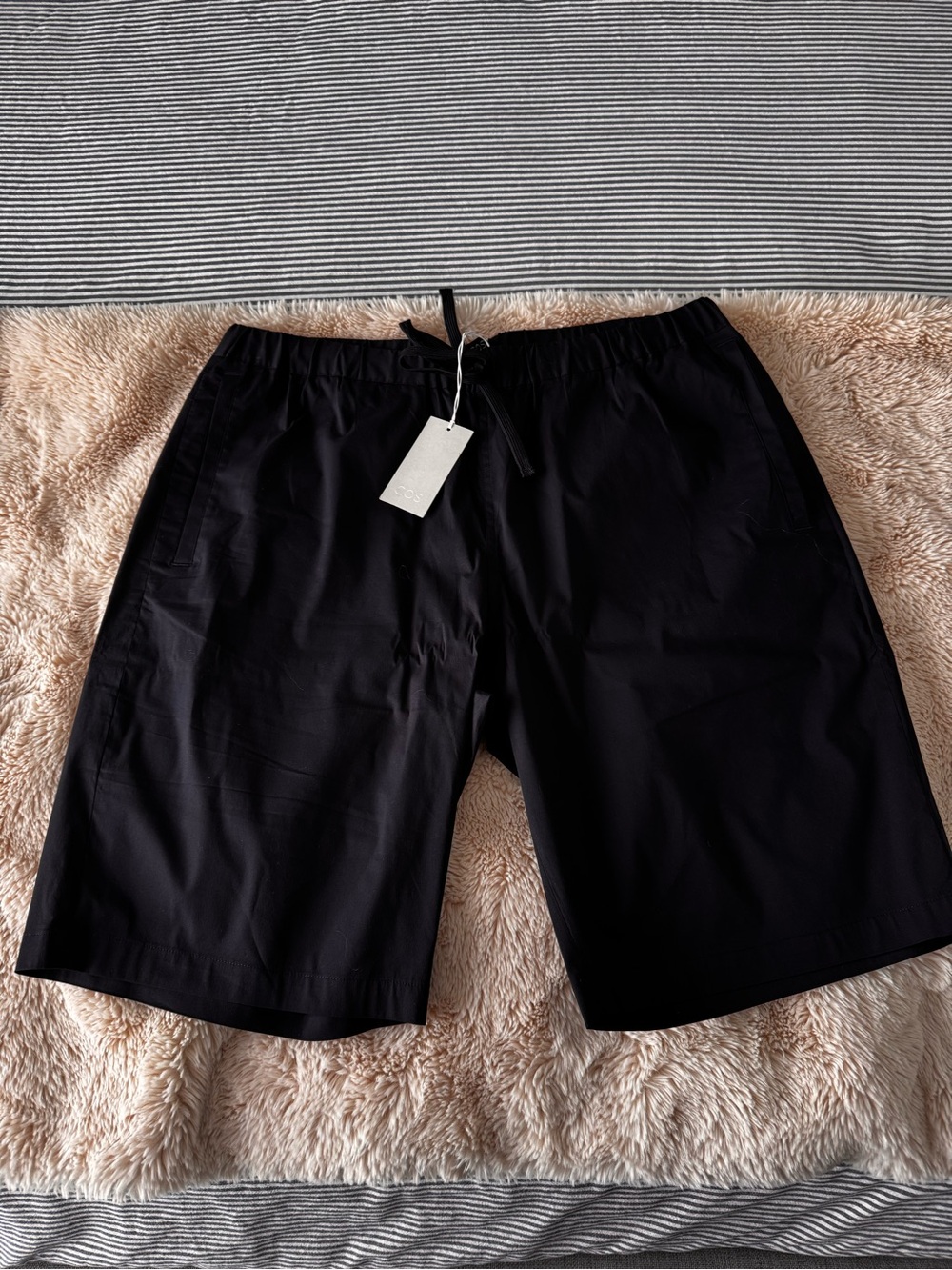 Men's COS Navy Drawstring Shorts